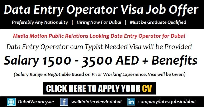 Data Entry Operator Jobs with Visa Offers