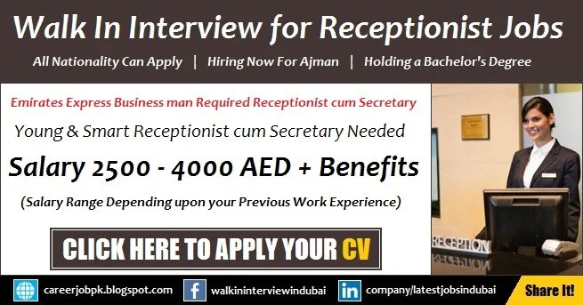 Receptionist cum Secretary Jobs in Ajman