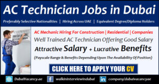 AC Technician Jobs in Dubai