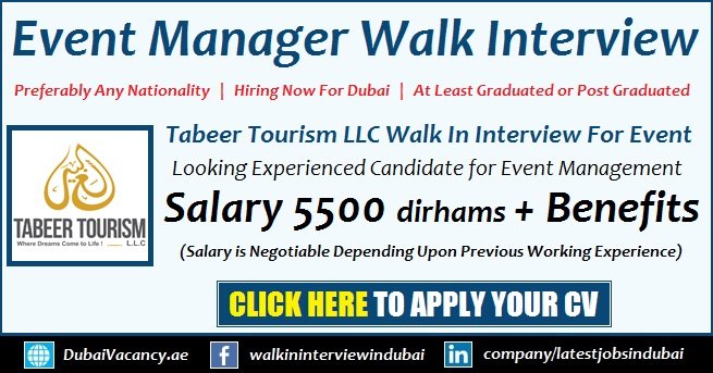 Event Manager Jobs in Dubai