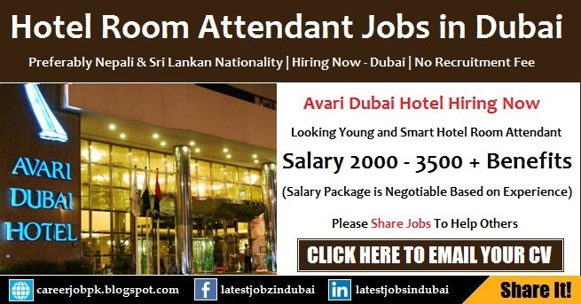 Avari Hotel Housekeeping Attendant Jobs Dubai Latest Advertisement