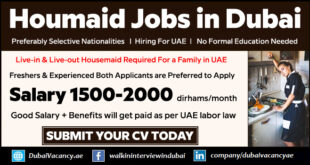 Housemaid Jobs in Dubai