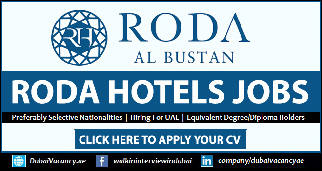 RODA Hotels Resorts Careers in Dubai