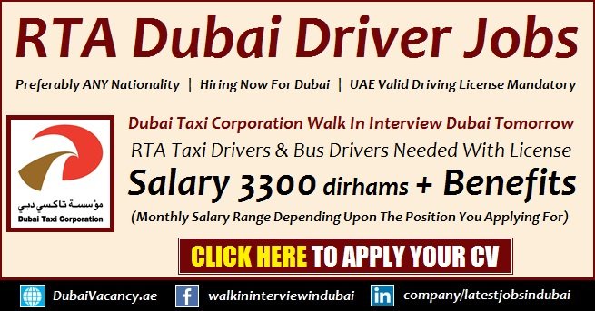 RTA Dubai Jobs Driver