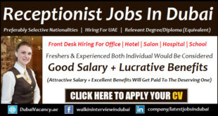 Receptionist Jobs in Dubai